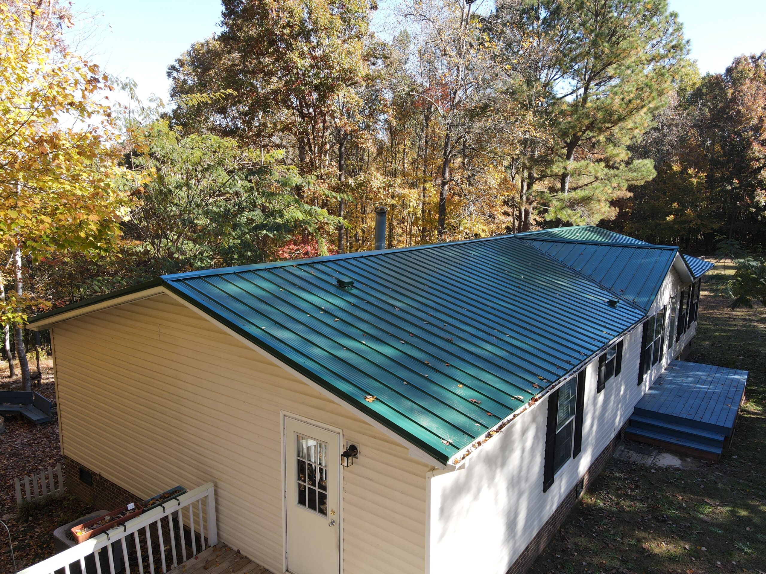 Green Apex metal roof in Broadway, NC — completed project view 4