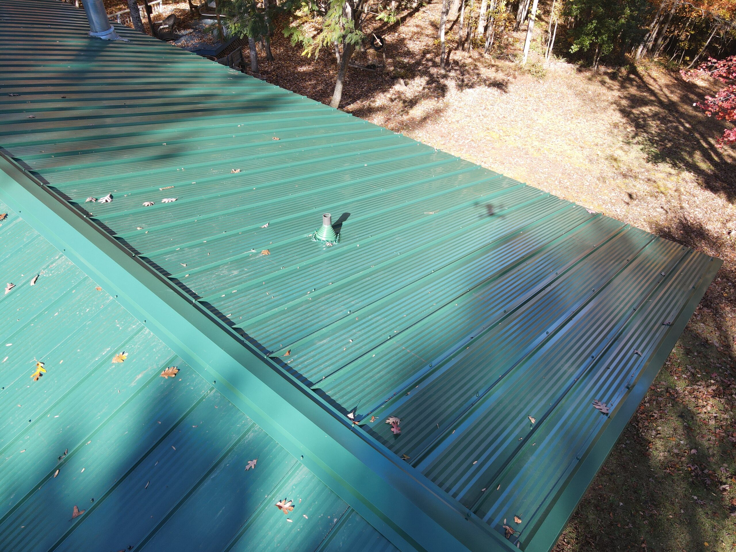 Green Apex metal roof in Broadway, NC — completed project view 3