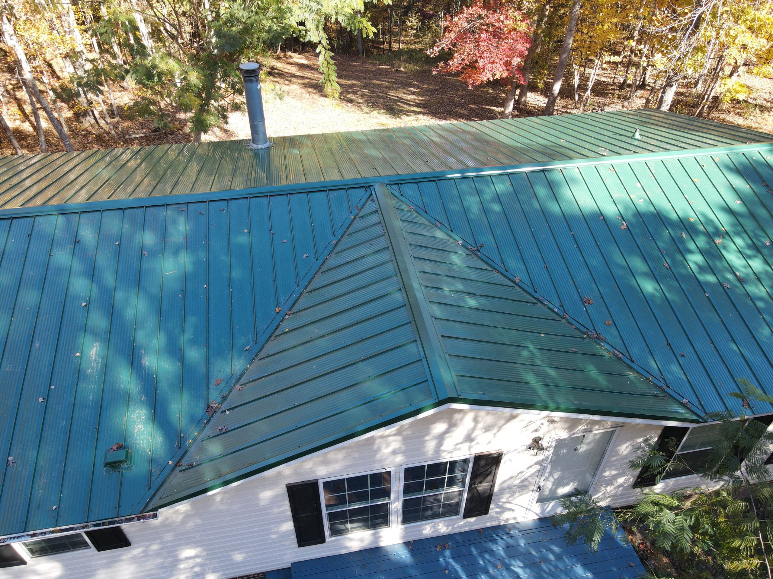 Green Apex metal roof in Broadway, NC — completed project view 2